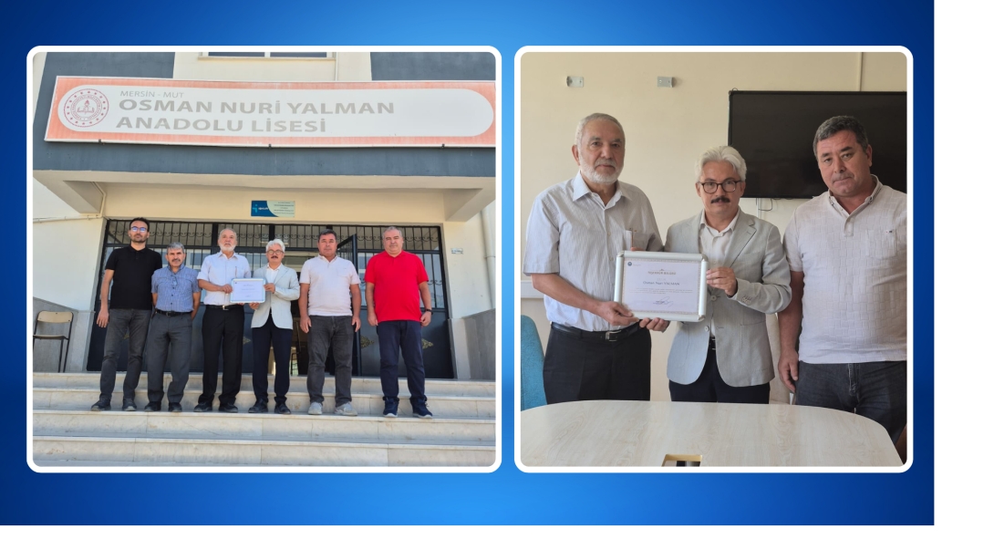 EĞİTİME DEĞERLİ KATKI: TEŞEKKÜR BELGESİ TAKDİMİ